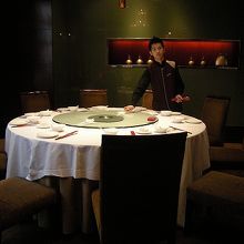 個室の様子。中華料理店は個室が一般的