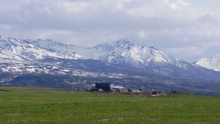 十勝岳を望む