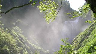 数百メートル離れても滝のごう音が聞こえる