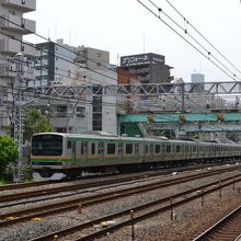 JRの線路が4本、相鉄が2本。