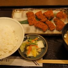 鶏肉の七味焼き。辛い！