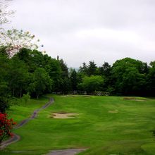 大観覧車が見える　IN18番ホール