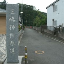 入口・この先、雑木竹林の中に入る・・