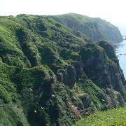 天売島の断崖を見渡せる展望ポイント