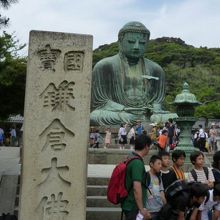 自然の中に静かに座っている大仏様