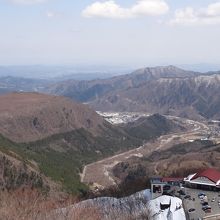 下に明智平レストハウスが見えます