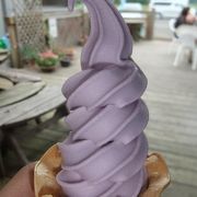 九戸村特産の山ぶどうを使ったソフトクリーム