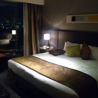 寝室。ダブルのベッドはかなり広かったです