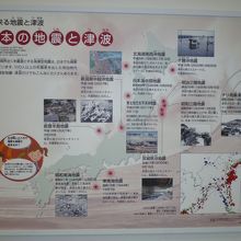 これまでの大きな地震と津波の被害パネル