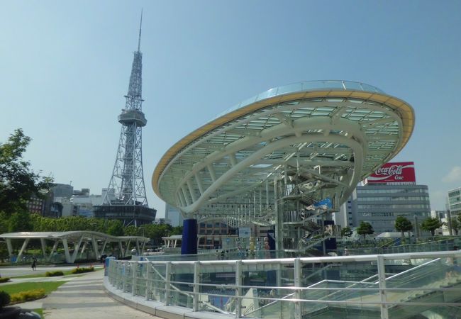 ガラス屋根「水野宇宙船」とテレビ塔