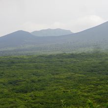 露天風呂から三原山の眺め