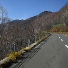 この付近の磐梯吾妻スカイラインの平坦な路面と両側の様子です