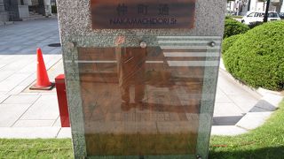 高級ブランドショップと銀行などが並ぶ通り