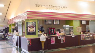 諏訪湖を見ながら食事