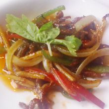 牛の細切り肉の炒め物