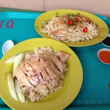 チキンライスともやし炒め