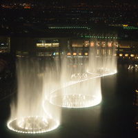 冷房のきいた部屋からドバイファウンテンを堪能