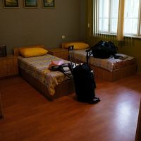 客室。ドミだけど２段ベットではないとこをあてがってくれた！