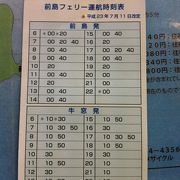 前島までのフェリーは40分に1本ありました