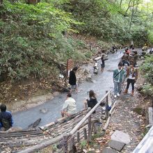 足湯として整備されている場所がある。