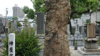 宗湛の墓は、自然石を使った見上げるほど大きなもの