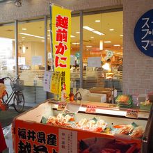 ショッピングセンターで売られていた越前ガニ