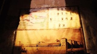 人々が生活するローマ時代の宮殿遺跡