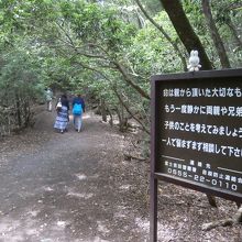 樹海に入る際にはこのような看板が・・・。