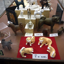 秋田犬にちなんだものも展示