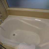 バスタブはちっちゃ。でもない部屋もあるそう。