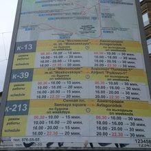 時間帯別運行インターバル。英語表記有。