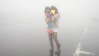 霧で真っ白でした！！