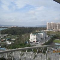 バルコニーから。マリオットが見えます。