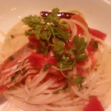 とってもおいしい海老のパスタでした。