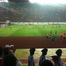 中国プロサッカーチーム広州恒大の試合、この日も勝ちました！