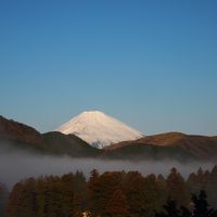 朝の幻想的な景色。霧の下は芦ノ湖です。