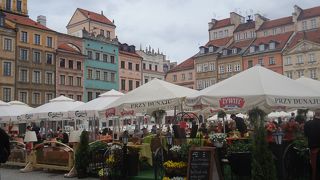 ワルシャワ市の紋章になっている人魚の像があります。