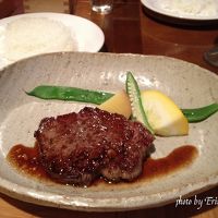 牛フィレ肉のステーキ、日光産こしひかり