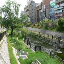 寝屋川市駅前の「せせらぎ親水公園」