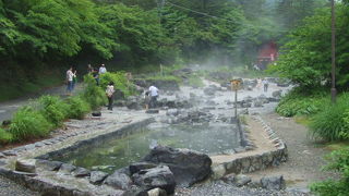 お湯が流れています