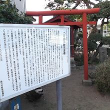 鳥居の横に道標