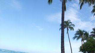 ワイキキビーチは朝早くから夜遅くまでにぎわっていました！