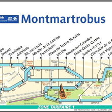 モンマルトロビュス　Monmartrebus　路線図