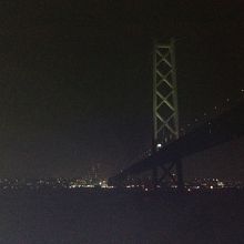 23:20頃明石海峡大橋を通過。