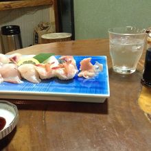 お勧めの地魚にぎり