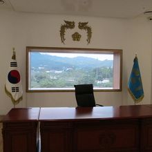 大統領席の模擬。眺めがいいです。