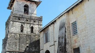 Who is the face shown in the cathedral