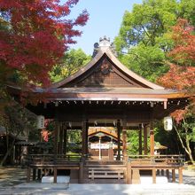 梨木神社の境内。紅葉が綺麗です。