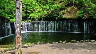 落差３ｍ幅７０ｍ　白糸の滝 （しらいとのたき）