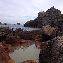 手前の部分が温泉。